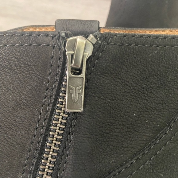 FRYE Reina Black Suede Leather Western Bootie Sz 9 - Picture 5 of 17